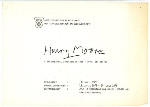 Henry Moore: Lithographien, Zeichnungen 1969-1977, Skulpturen. (Henry Moore: lithographs, drawings 1969-1977, sculptures).
