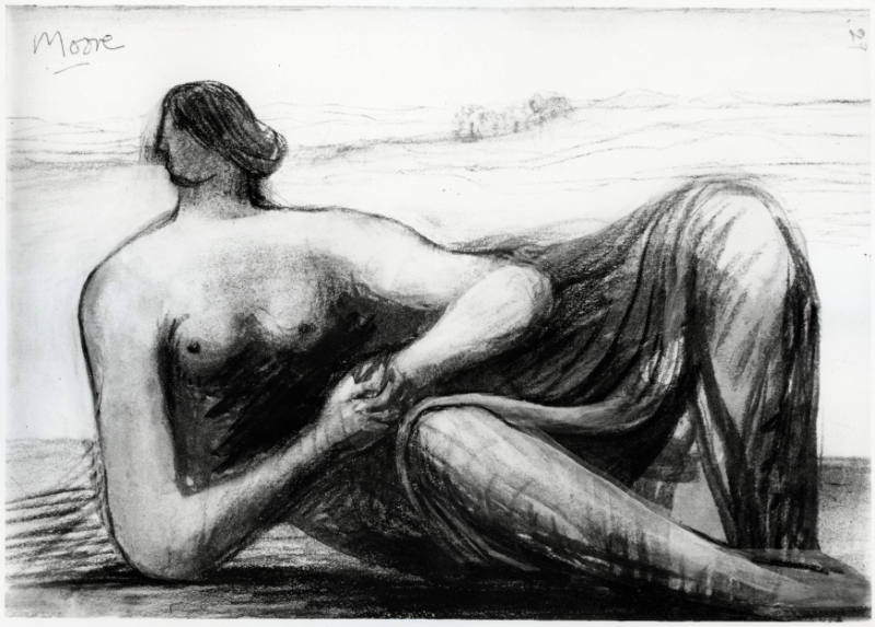 Draped Reclining Figure in Landscape