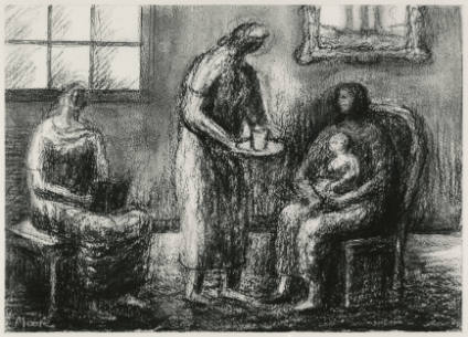 Three Women and a Child in a Room