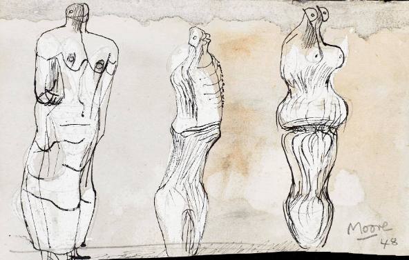 Three Standing Figures