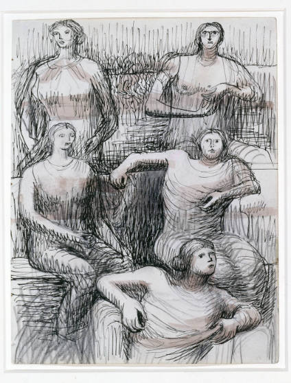 Five Seated Figures