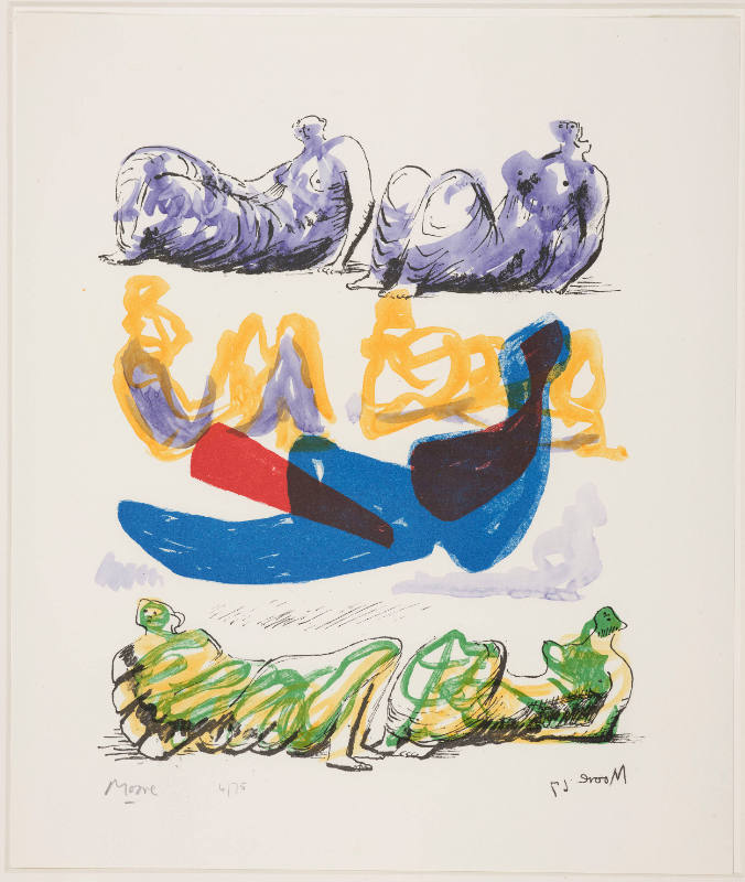 Reclining Figures with Blue Central Composition