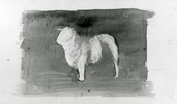 Sheep in Stormy Landscape