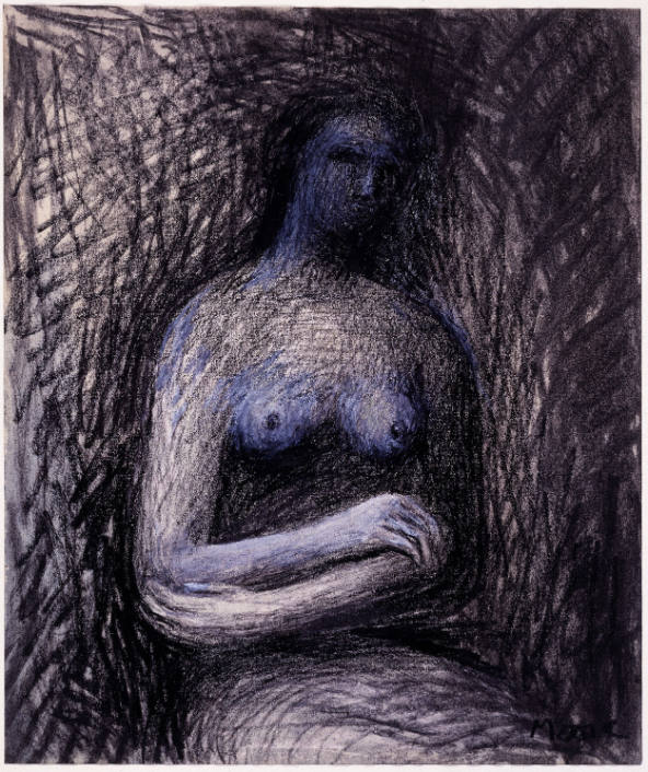 Nude Seated Woman: Half-Figure