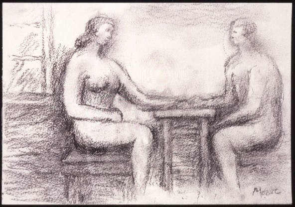 Man and Woman Seated at Table