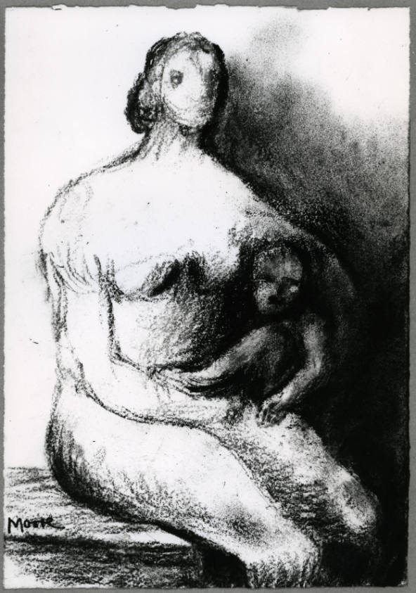 Seated Nude Mother with Standing Child