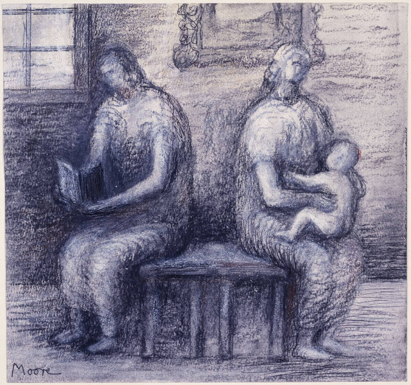 Two Women and a Child in an Interior