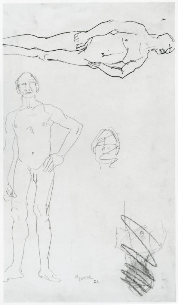 Two Studies of a Male Nude