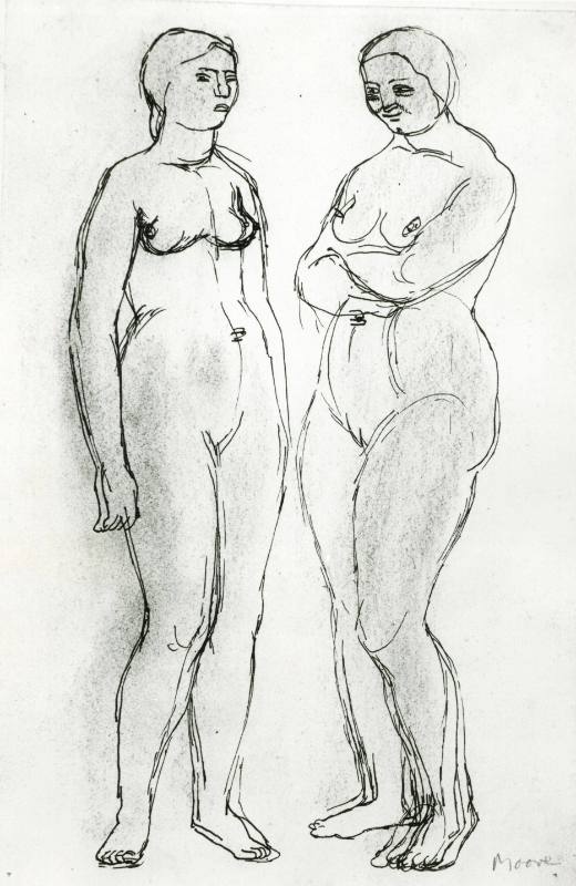 Two Standing Female Nudes