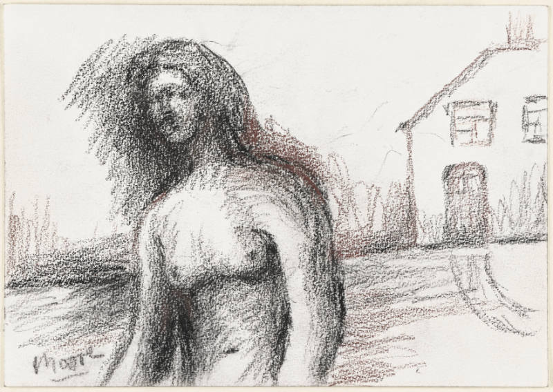 Nude outside House