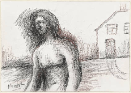 Nude outside House