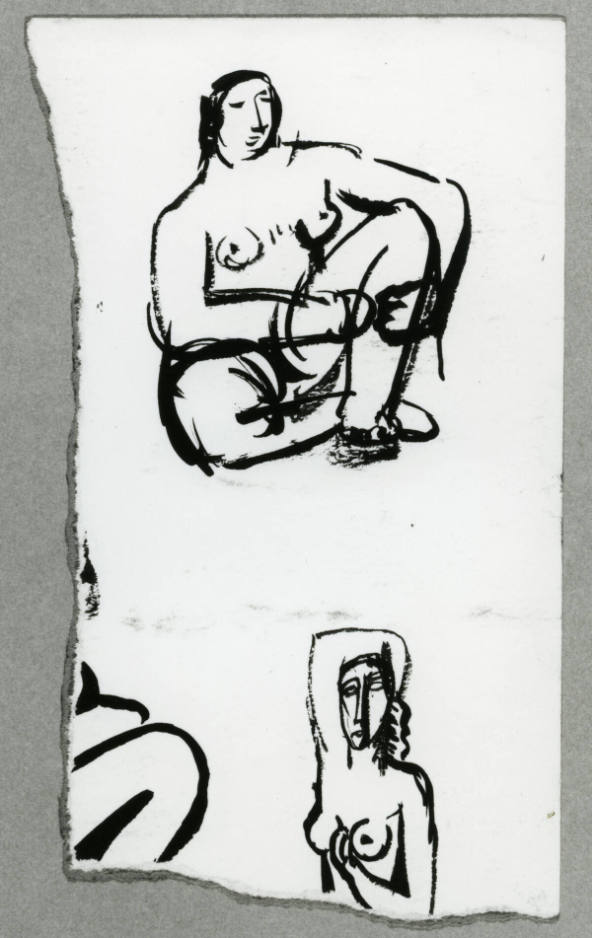 Seated Figure and Half-Figure