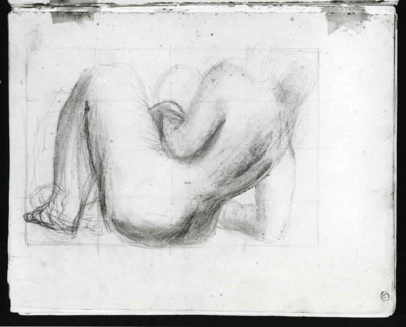 Half-Seated, Half-Reclining Figure: Back View