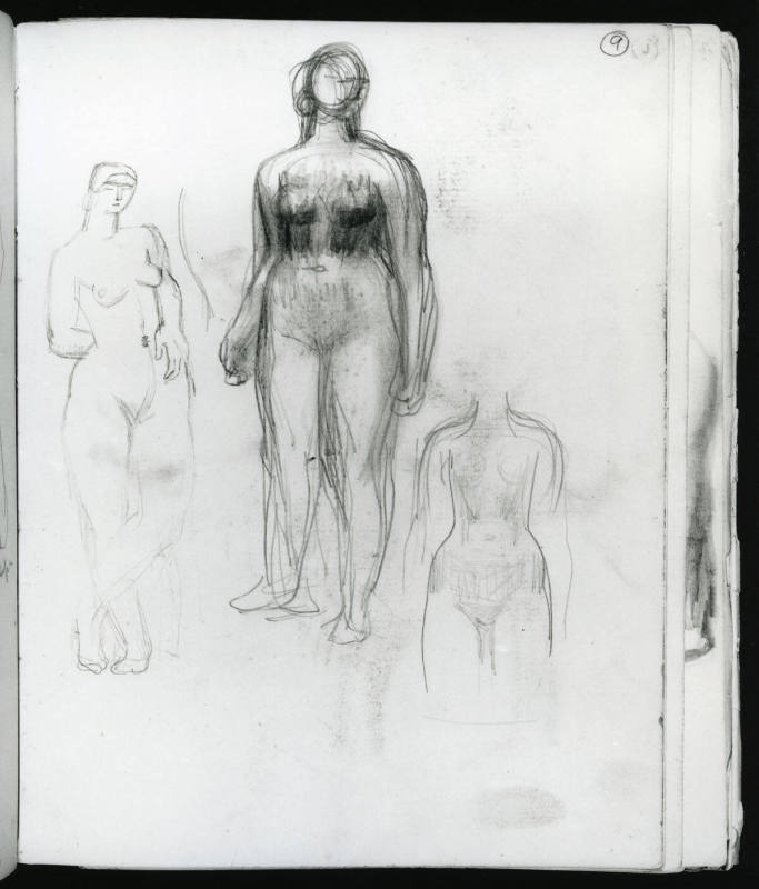 Three Standing Female Nudes