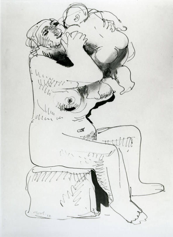 Idea for Sculpture: Seated Mother and Child