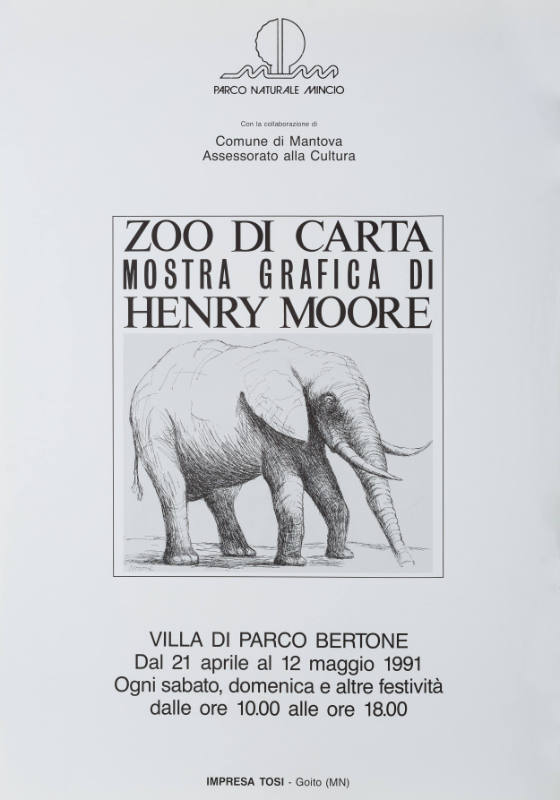 ZOO DI CARTA 
MOSTRA GRAFICA DI HENRY MOORE 
(A Paper Menagerie: exhibition of Henry Moore's graphic works)