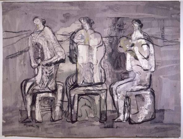 Three Seated Figures