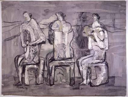 Three Seated Figures