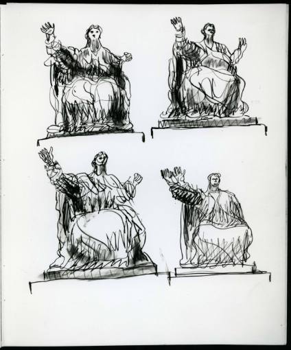 Four Studies of Draped Female Figure