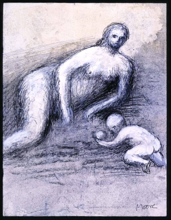 Nude Mother and Child