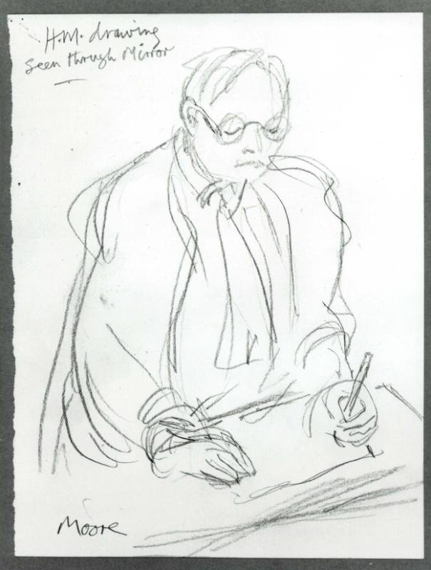 The Artist Drawing, Seen through a Mirror