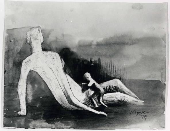 Reclining Mother and Child: Maquette III